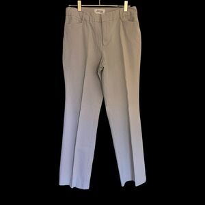 St Johns Bay Stretch Women Khaki Straight Leg Pants Size 10 Cotton Blend